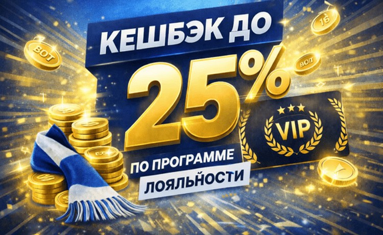 Кешбэк до 25% от суммы проигрыша по программе лояльности от БК Бетсити